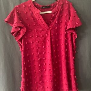 Red Textured Women's Top